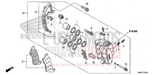 L. FRONT BRAKE CALIPER VFR1200XF de 2015